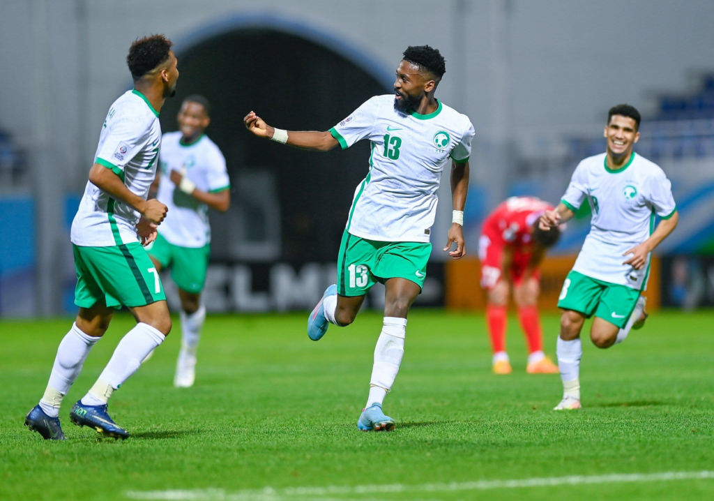 Niềm vui của các cầu thủ Ả Rập Xê Út 
